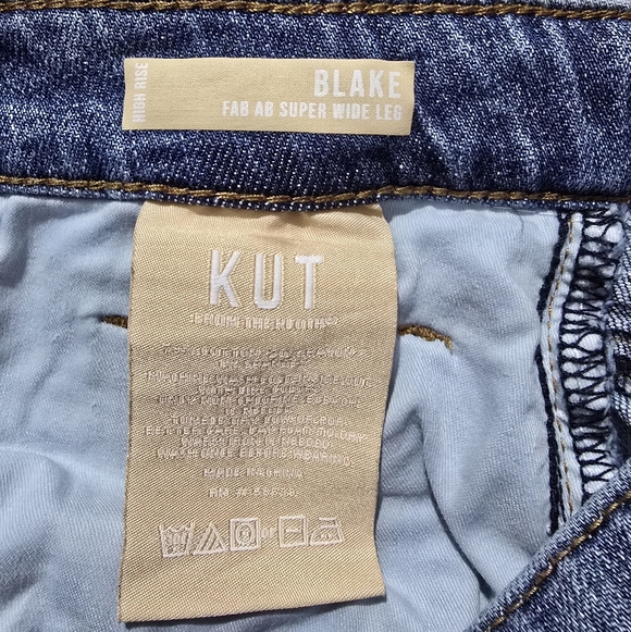 Kut from the Kloth High Rise Blake Fab Ab Super Wide Leg Jeans size 6 - Picture 4 of 8